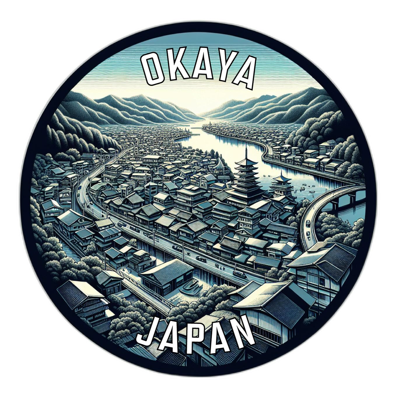 Okaya Japan Souvenir Vinyl Decal Sticker 4-Inch