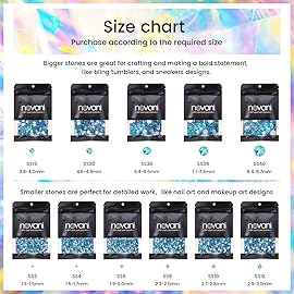 Novani Crystal Rhinestones, Flatback Loose Gemstones 1440pcs Glass Rhinestones for Clothes Shoes Crafts Makeup Nail Art and DIY Decorations(SS6, Aquamarine)