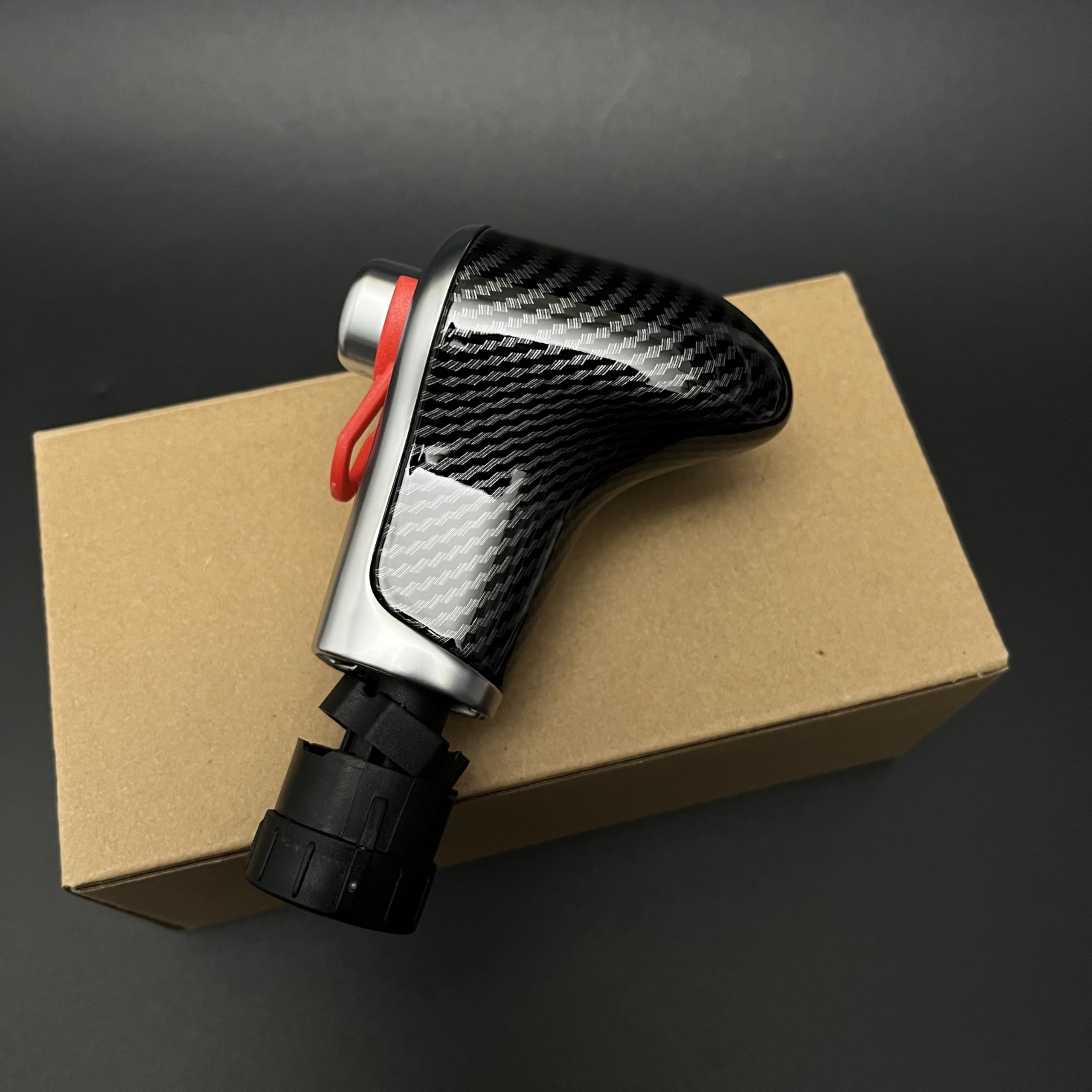 HXFYGDM Auto Parts for Audi Q7 Q5 A3 A4 A5 A6 A7 C6 C7 4G1 713 139 4G1713139 Chrome PU Carbon Fiber Pattern Gear Shift Knob LHD Car(Chrome Carbon Fiber)