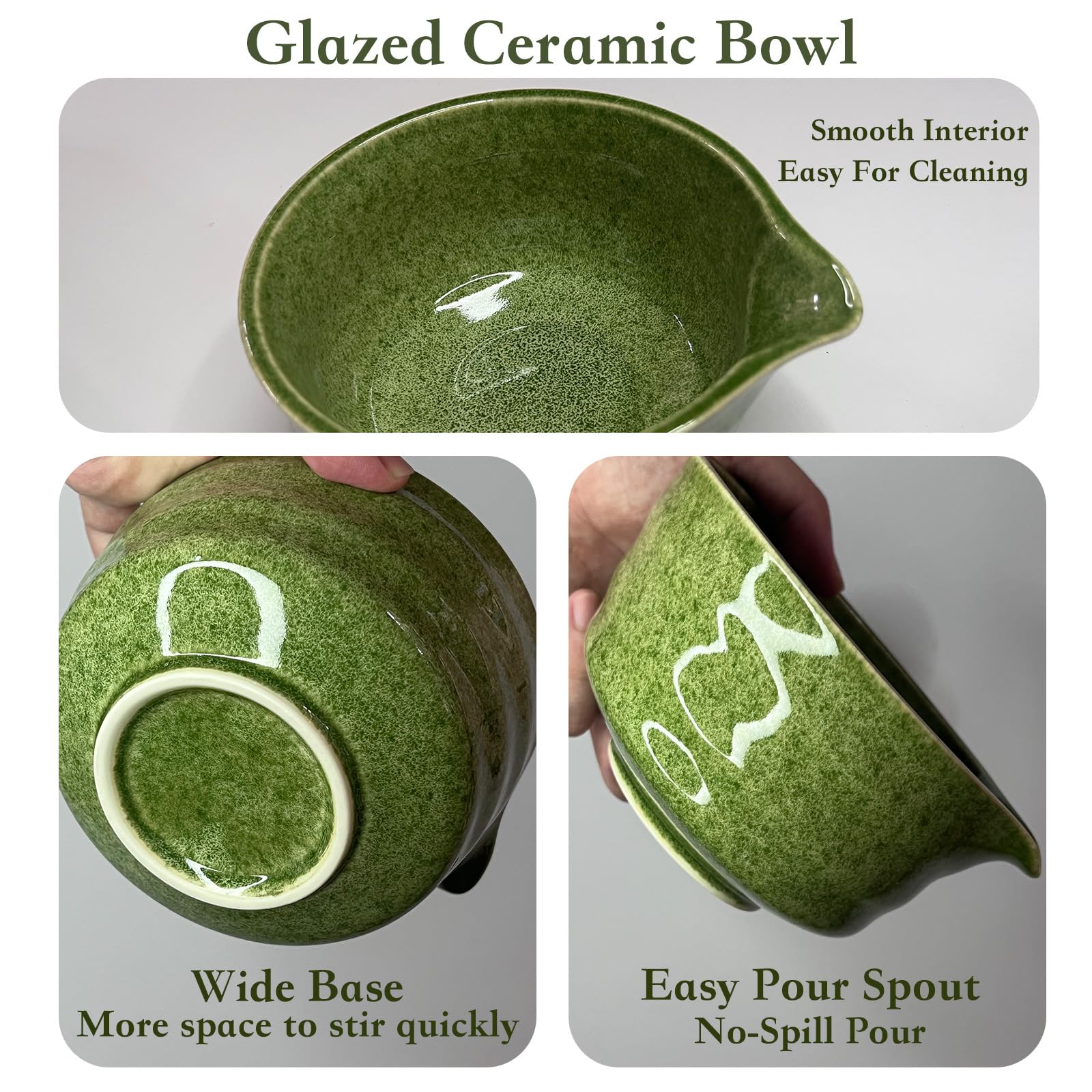 Matcha-Schneebesen-Set, 5-teilig, Grün