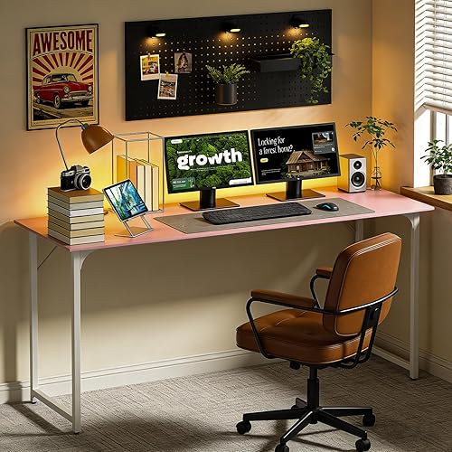 Vista 128 de BestOffice Escritorio para computadora, escritorio de oficina en casa, estilo moderno y simple para oficina en casa, estudio y escritura