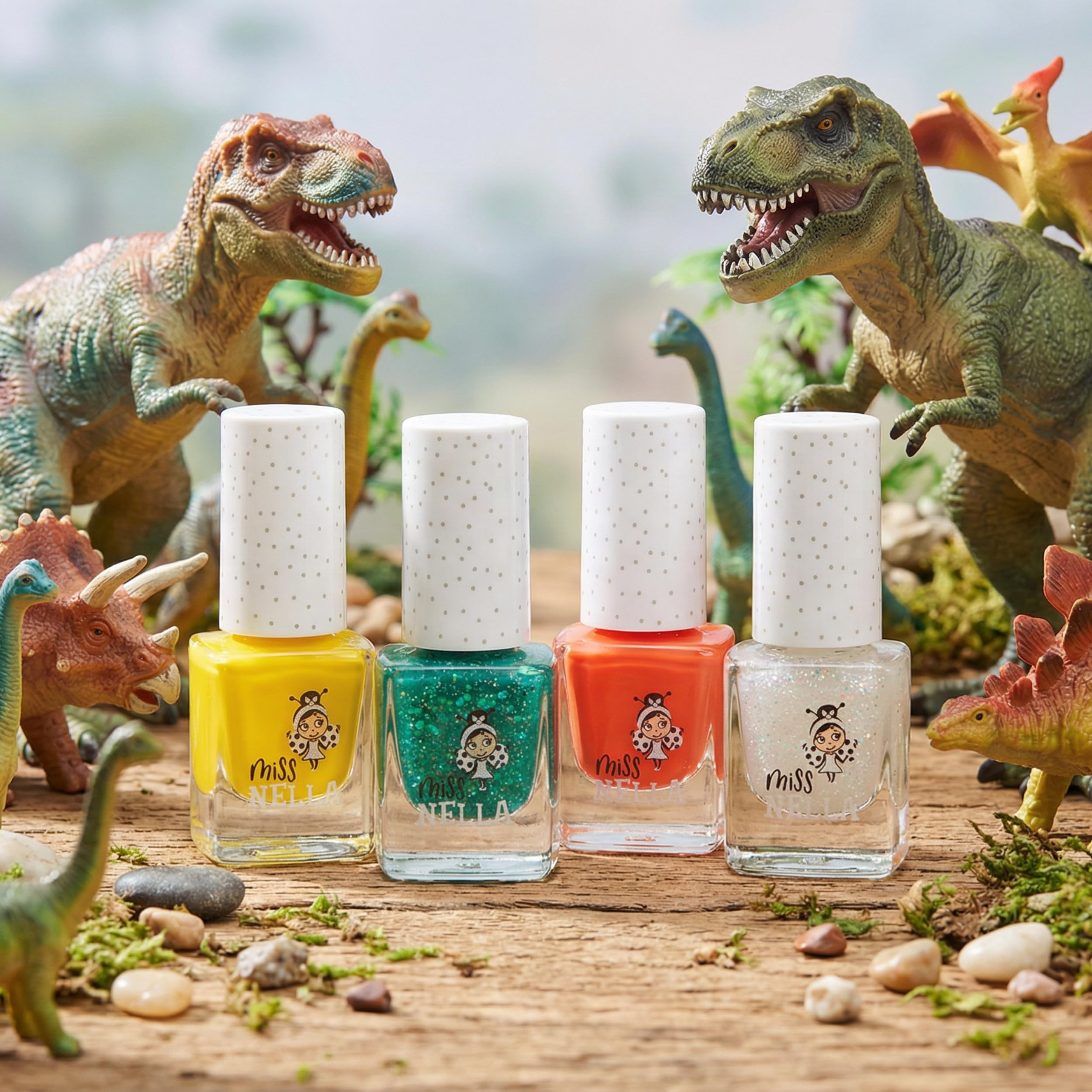 Amazon.com : MISS NELLA DINO COLLECTION 4 Chrome nail polish set