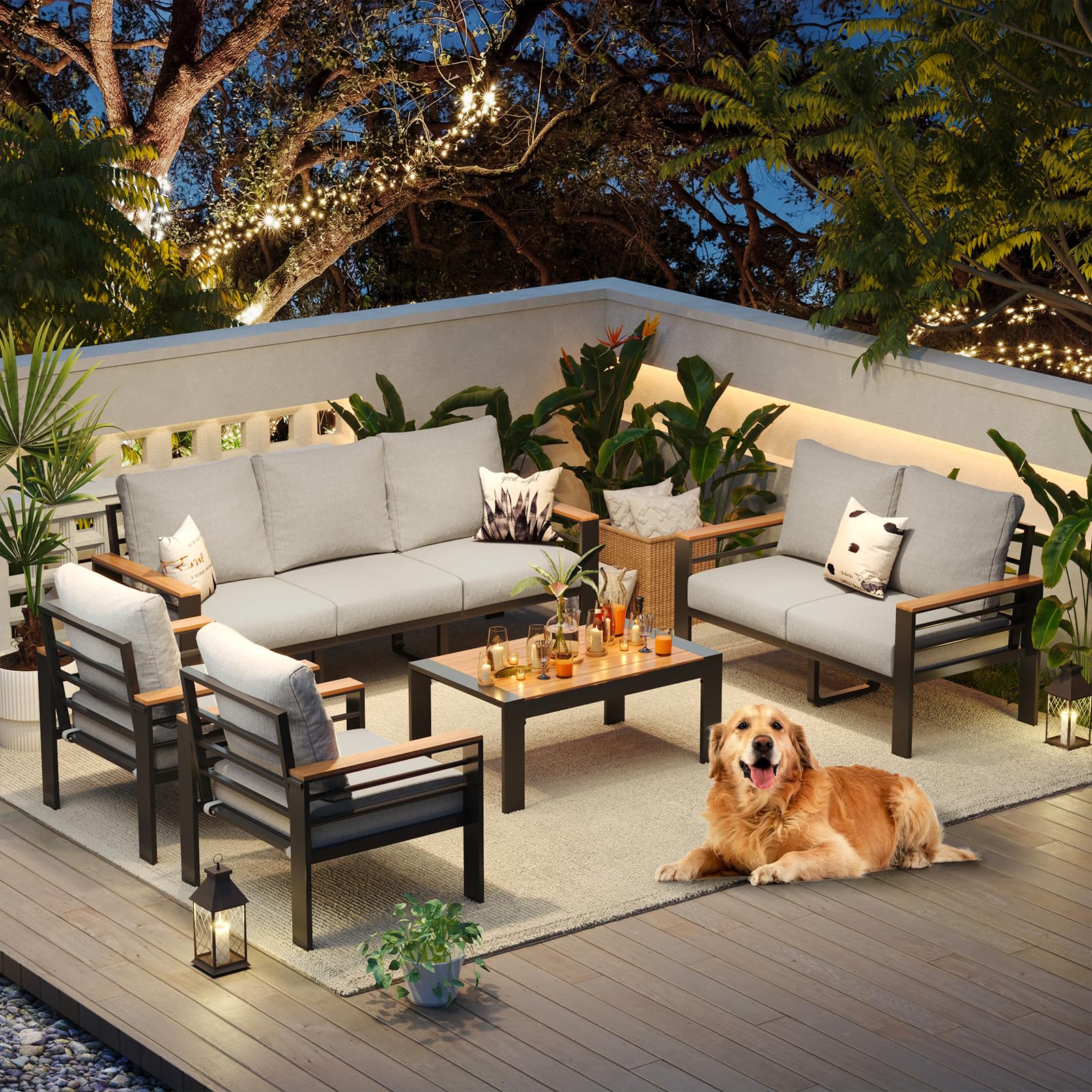 Best Patio Conversation Sets for 2026 2 Aoxun Aluminum Patio Furniture Set 7 Seats, Oversized Outdoor Sectional with Was — product photo