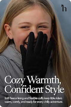 HORZE Kids Rimma Fleece-Lined Winter Horseback Riding Gloves