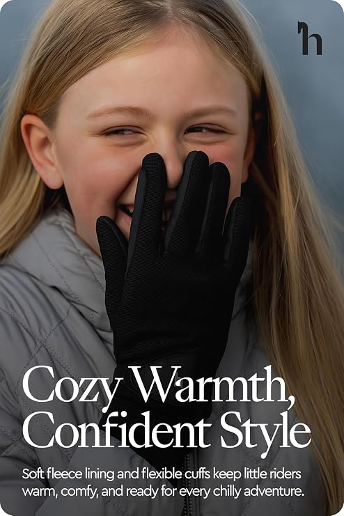 HORZE Kids Rimma Fleece-Lined Winter Horseback Riding Gloves