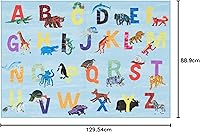 Vista 10 de Eric Carle Elementary Blue Alphabet Kids Machine Washable Area Rug Blue/Orange, 35"x51
