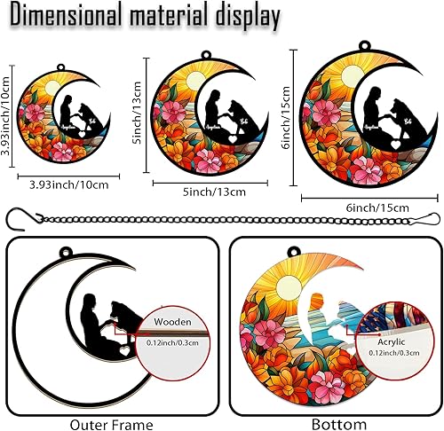 Vista 13 de xrlsg Atrapasoles conmemorativo personalizado para perros con nombre personalizado, razas de perros, adorno para pérdida de condolencias de perros