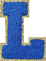 Vista 188 de SPRT - Parches de letras de chenilla universitaria con purpurina, parche de letras blancas para planchar con letras del alfabeto para disfraz