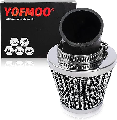 Filtro de 1.378 in en ángulo de 45 grados para 50cc - 90cc 110cc 125cc 2 tiempos 4 tiempos motor ATV Quad Scooter Gokart Pit Dirt Pocket Mini Bike