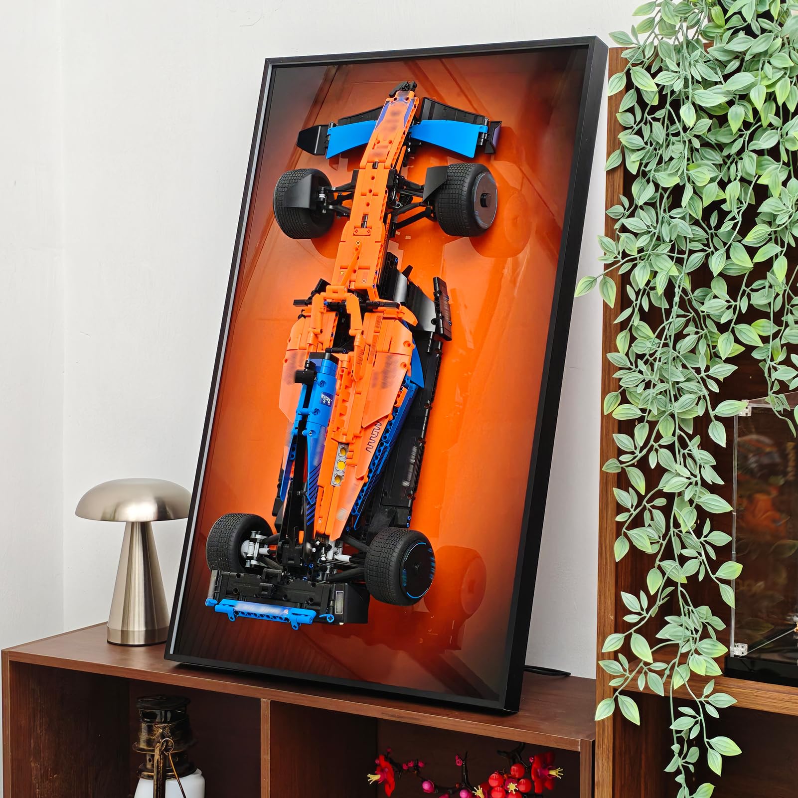 Espositore da parete per Technic McLaren Formula 1 42141 gancio da per auto da corsa, compatibile con McLaren F1, idee regalo per gli amanti del supporto da parete auto, dimensioni: 75x45cm