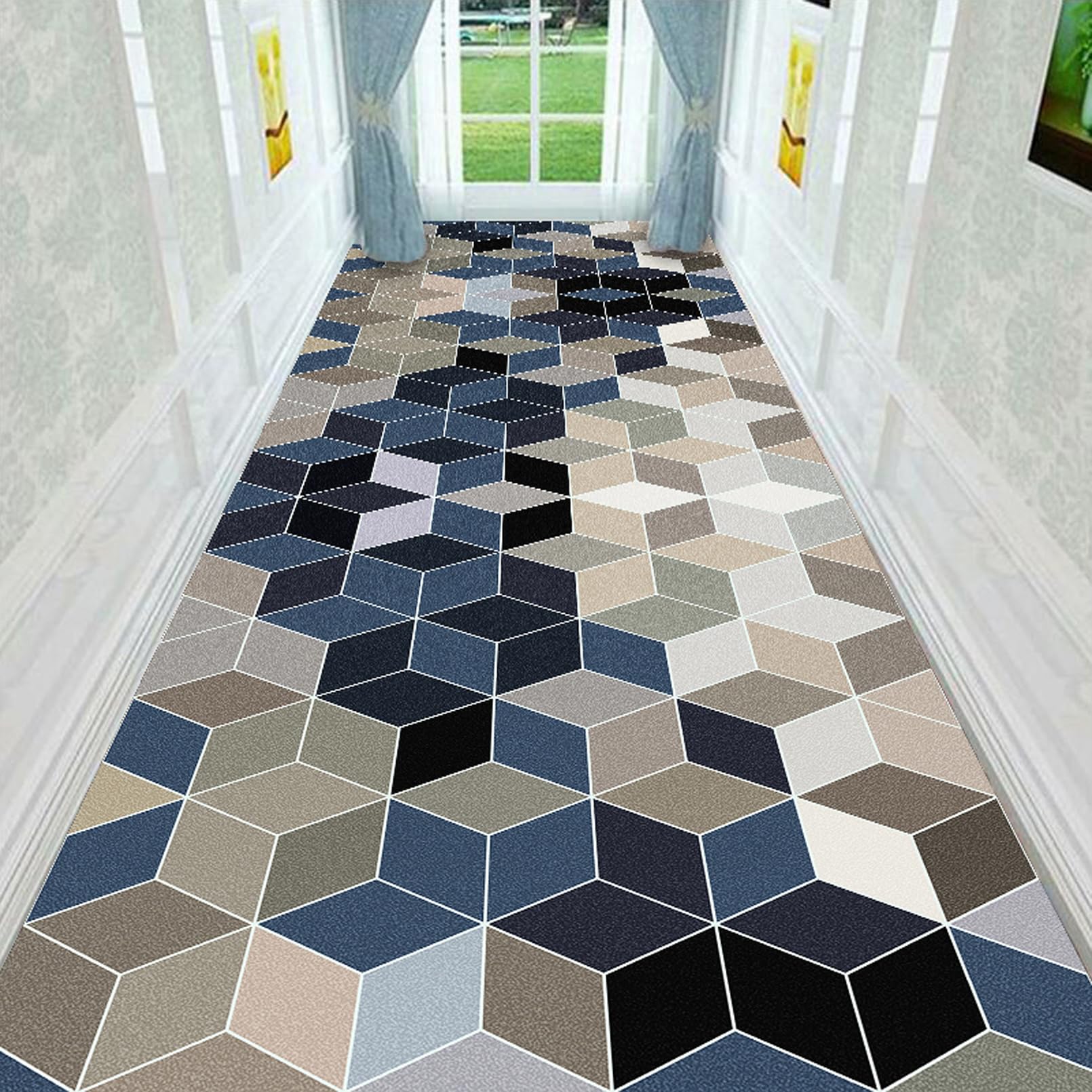 Tapis de passage pour couloir moderne de 0,6x3 m, idéal entrée et bureau