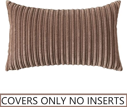 Miniatura 38 de UGASA - Juego de 2 fundas de almohada de terciopelo a rayas, funda decorativa para cojín con cremallera oculta para el hogar, sofá, dormitorio,