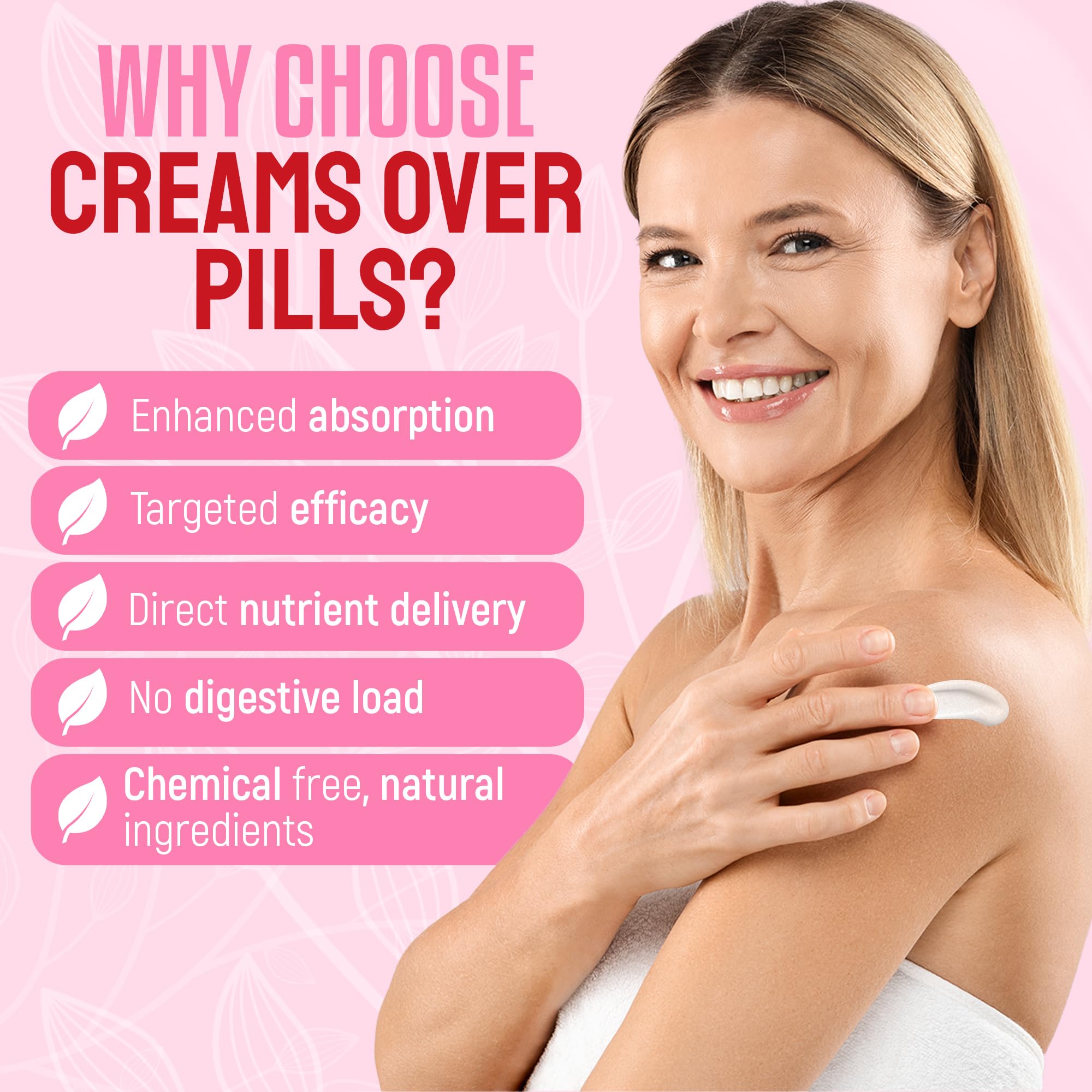 Wild Yam Cream, Natural Relief for Menopause Symptoms and Hormone Balance, Vegan, Enriched with Red Clover Extract - Image 3