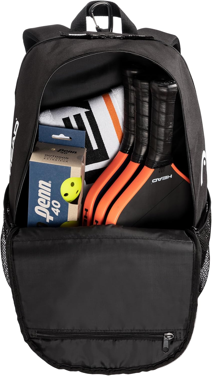 HEAD Tour Pickleball Backpack 22L, Hanging Fence Hook, Shoe Compartment, Fits Up to 3 Pickleball Paddles
