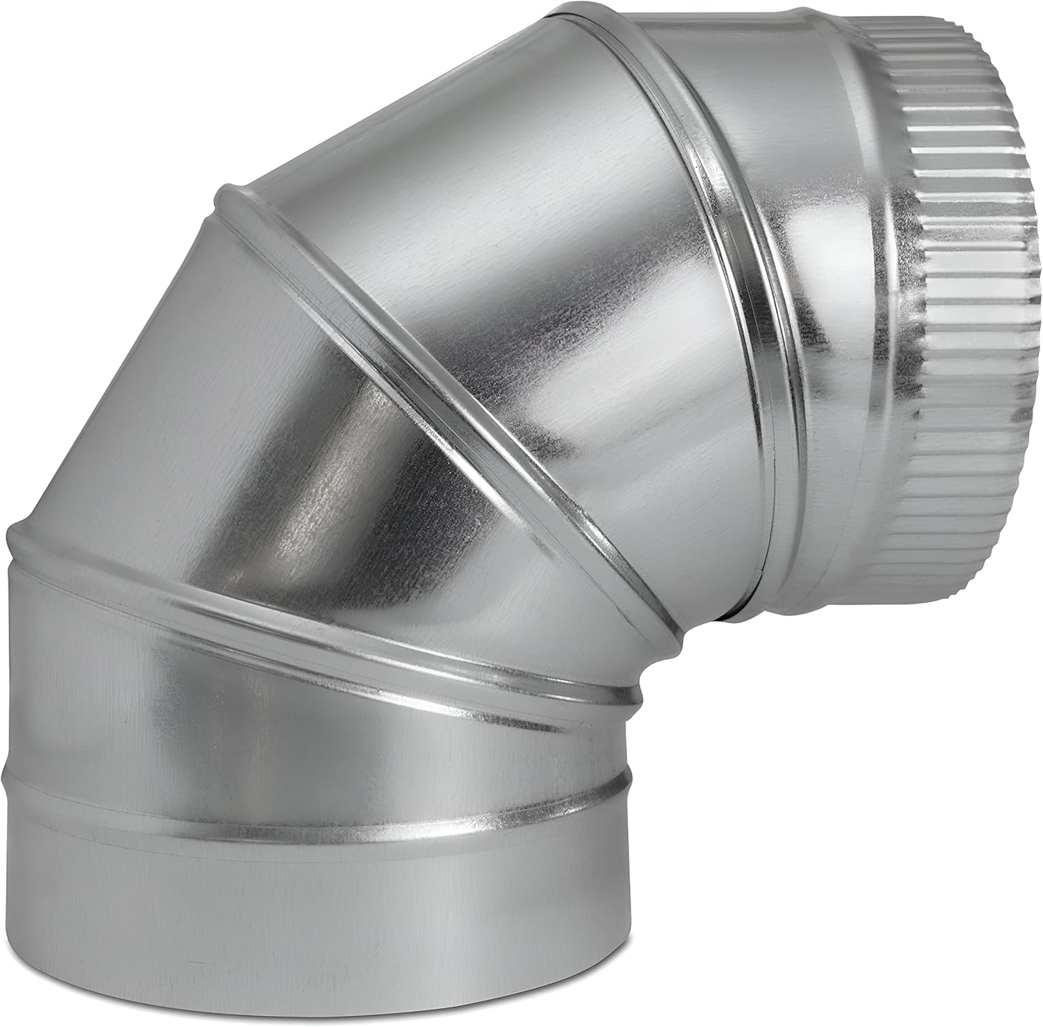 4 Adjustable Duct Elbow 90 Degree HVAC - Available in Sizes up to 24-Galvanized Sheet Metal 26-Gauge Duct Connector - Perfect for Round Tube Air Ventilation & Vent Pipe Ductwork