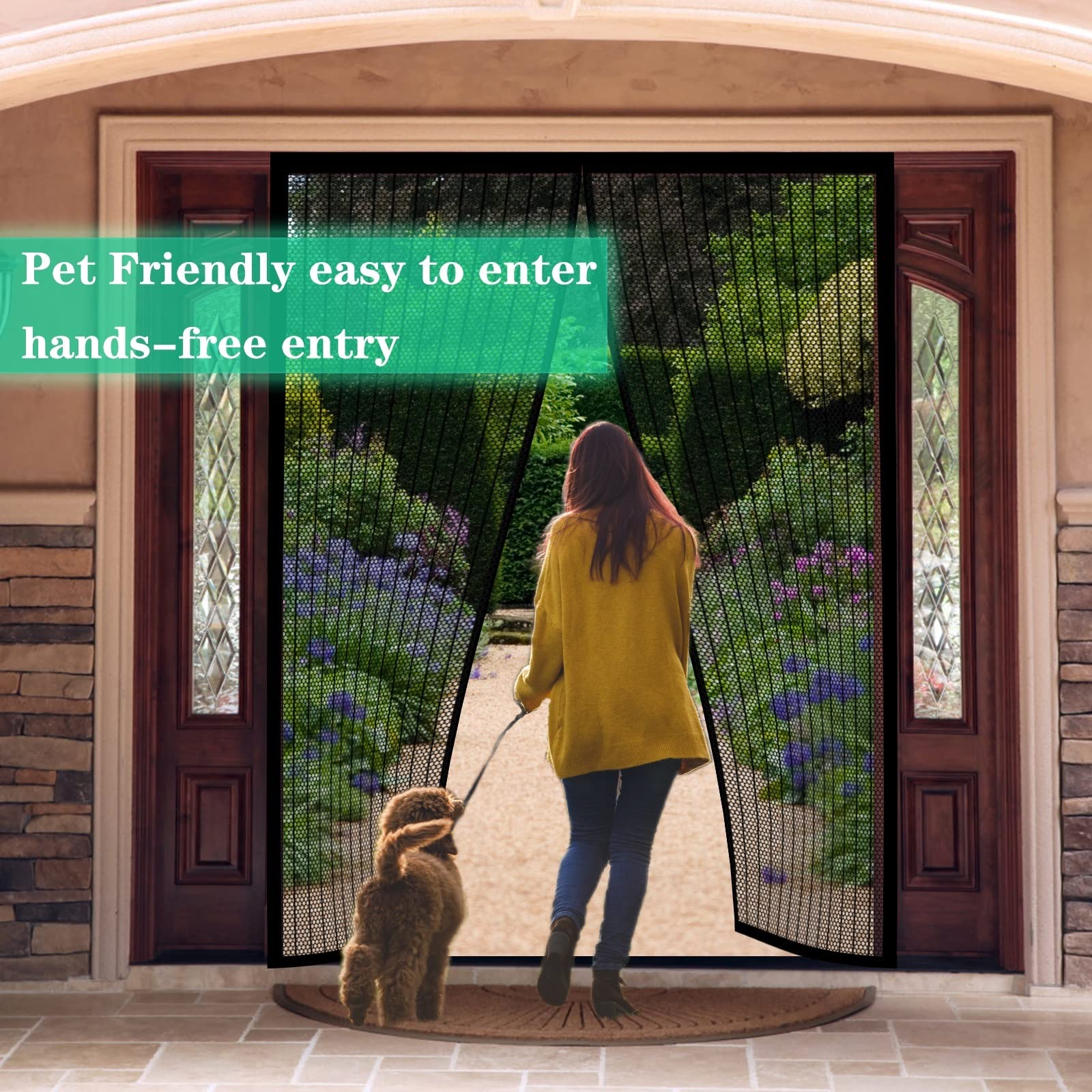 Anti Zanzare Autoadesivo Rete Tenda 170 x 300 cm Traspirante Tenda Zanzariere Installare Senza Fori Zanzariera Finestra Magnetica Zanzariera Porta Finestra, Marrone