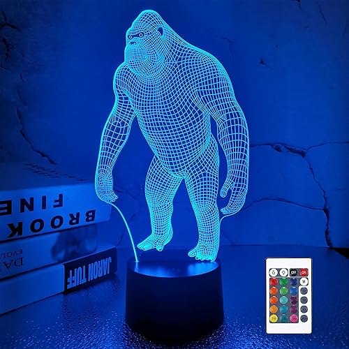 3D Night Light Ape Gorilla LED Luz nocturna para bebé guardería mono lámpara para habitación de los niños decoración del hogar regalos de Navidad