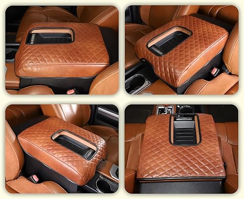 Vista 22 de CHEAYAR Kit de funda para reposabrazos de consola central, cojín para reposabrazos de consola personalizado, para Toyota Tundra 2014-2020, protector