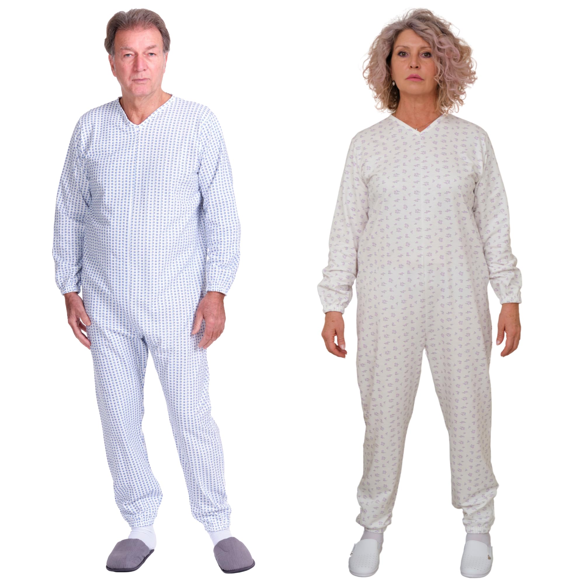 FERRUCCI COMFORT Grenouillère d'hiver Homme/Femme pour Les Personnes âgées - avec Fermeture éclair au Dos - 9012 F - Convient pour l'hiver