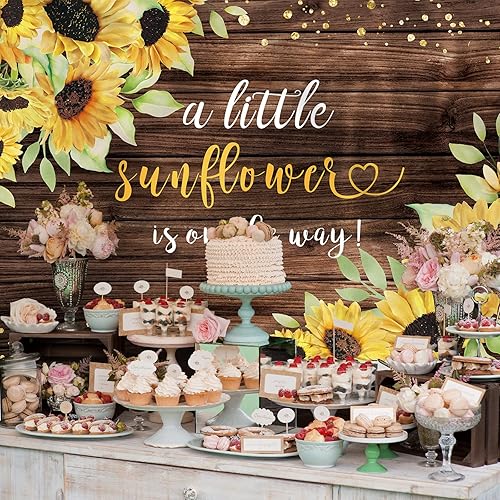 Miniatura 4 de Telón de fondo de fotografía de madera de girasol, baby shower, fiesta de cumpleaños, fondo rústico, sesión de fotos, niños, recién nacidos,