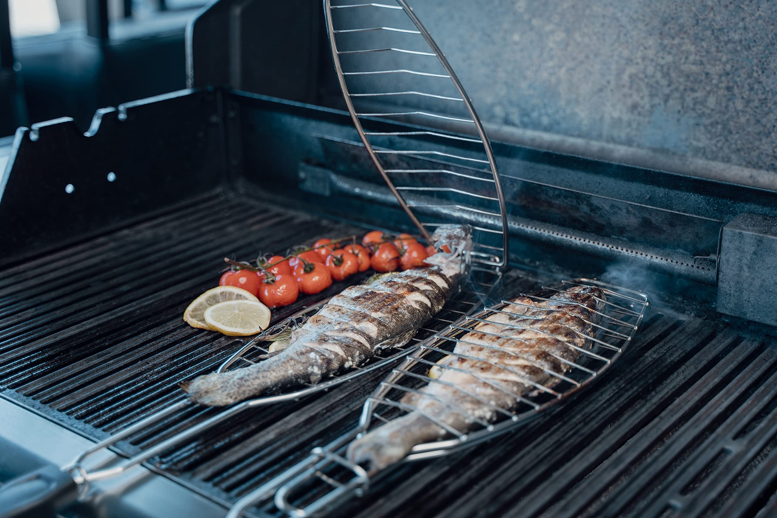 Fischgrillkorb Edelstahl - Kompakter Grillkorb Mit Holzgriff Für Outdoor
