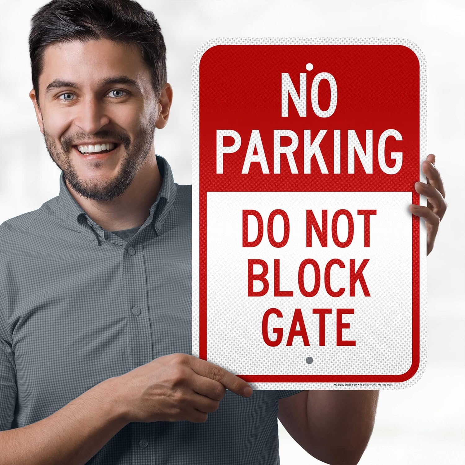 No Parking Do Not Block Gate Sign, 12"x18" Aluminum Reflective, Indoor/Outdoor Use, USA MADE By My Sign Center