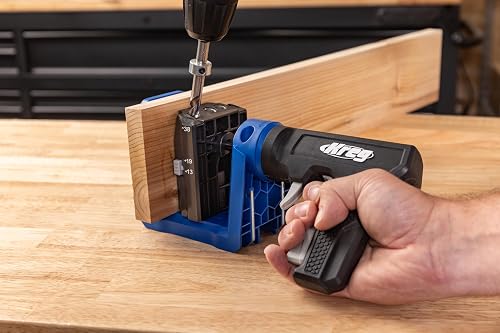 Kreg Pocket-Hole Jig 520PRO2 - Mobile, Efficient Drilling Template for Pocket Hole Connections - Fast, Stable Wood Connection - For Material Thicknesses from 12 mm - 38 mm - Includes Drill, Bit - 9