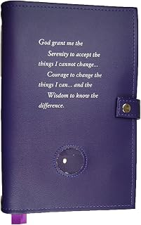 Culver Enterprises Paperback GIANT PRINT Deluxe Double Alcoholics Anonymous AA Big Book & 12 Steps & 12 Traditions Book Cover Coin Holder Purple Orchid