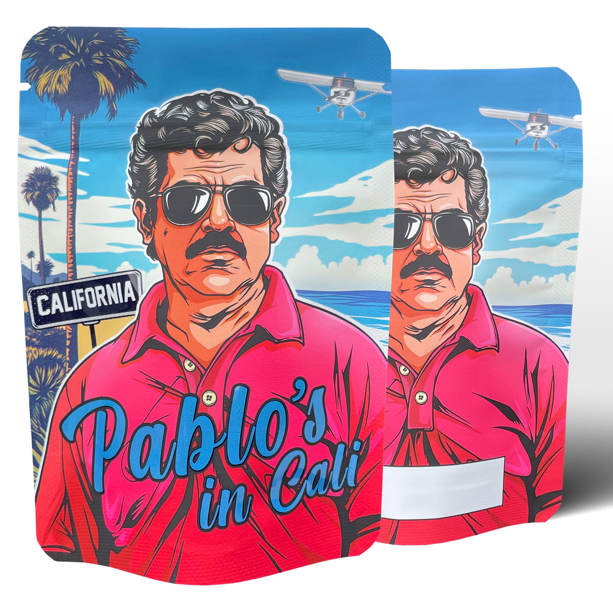 Baggies Blue,Pink Pablo Mylar Bags 3.5G (100 Pieces) - Smell Proof Packaging, Resealable Ziplock, Storage For Snacks Or Spices