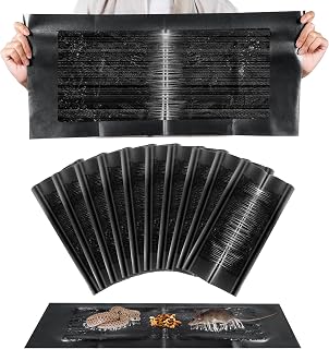 Qualirey 10 Pack 24 x 11'' Mouse Glue Traps, Anti Slip Rat Snake Rodent Sticky Pads Pet Friendly, Peanut Scented Mice Glue Board That Work for Home Indoor Outdoor Restaurant Kitchen Hotel Office