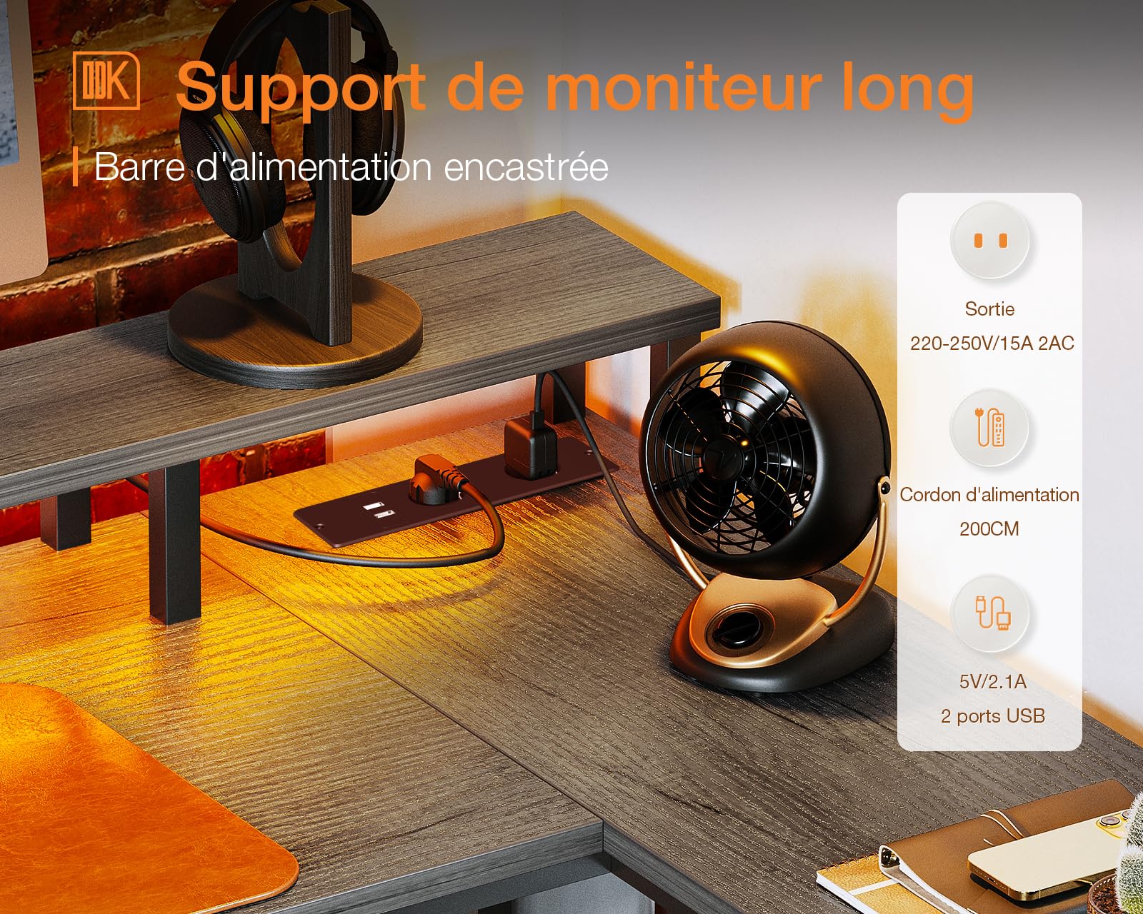 Filex Power Desk Up® 2.0 Wit met USB-C | Bureau stekkerdoos