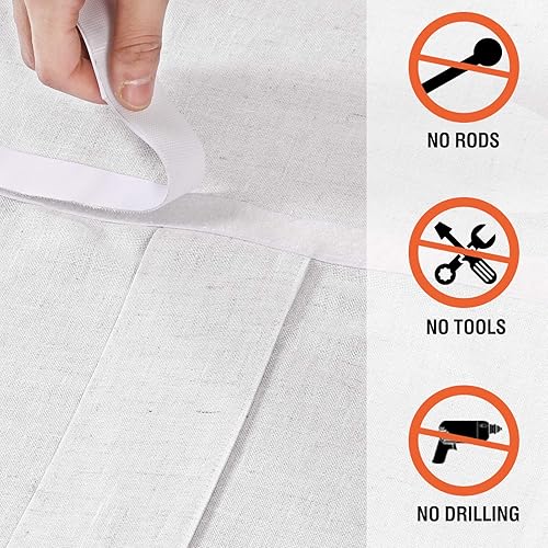 Miniatura 3 de Cortina para puerta de mezcla de lino natural, intimidad, puerta francesa, filtro de luz, para ventana o puerta, para salida al patio, para dar