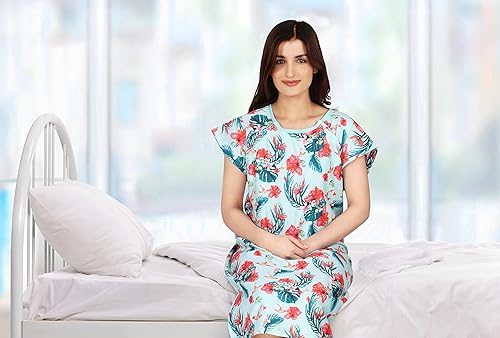 Miniatura 14 de Utopia Care Vestido de hospital, 100% algodón para paciente Azulejo rosa,Chicle azul,Gris Floral,Floral rosa,Azul Polkadots,Gris Polkadots,Polkadots