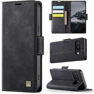 For Google pixel9a ケース 手帳型 財布型 カードポケット付き pixel 9a 用 携帯カバー カード収納 スマホケース 合皮レザー 耐衝撃 全面保護 スタンド機能 ストラップホール付き マグネット式 ブラック