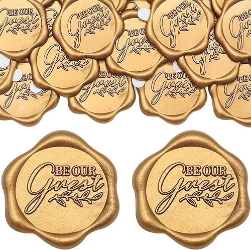 SWANGSA 50 calcomanías de sello de cera de tulipanes, calcomanías de sellado de sobres de invitación de fiesta de boda, calcomanías de cera