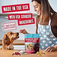 Vista 45 de Charlee Bear - Premios Original Crunch naturales para perro, hecho en los Estados Unidos, golosinas bajas en calorías para entrenar o premiar.