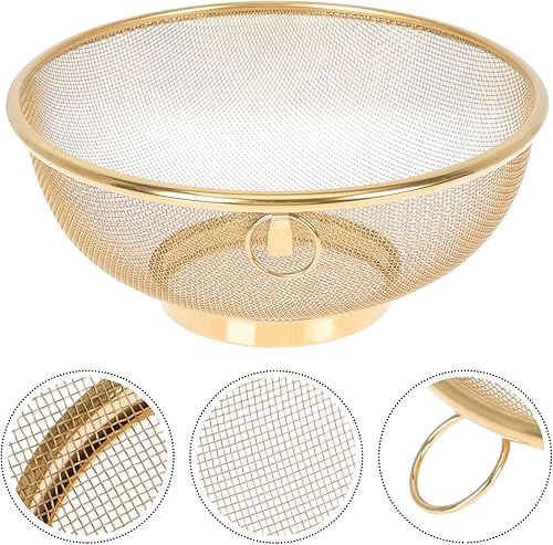 Miniatura 8 de ZzzaNa Colador de malla de acero inoxidable, cesta de colador de malla fina, para arroz, verduras, frutas, cuenco, tamiz, tamiz, para cocinar,