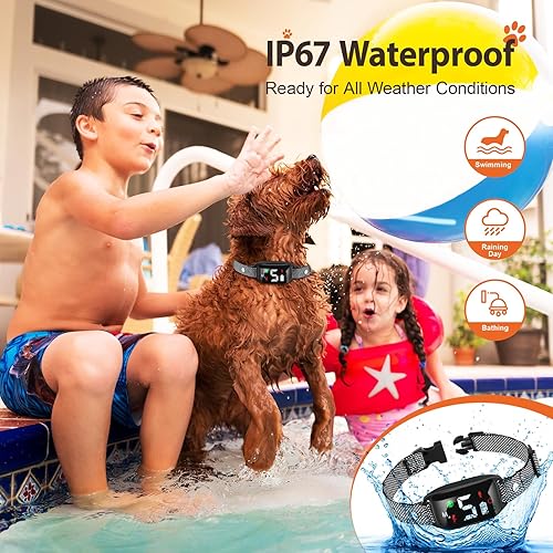 Miniatura 8 de Collar antiladridos recargable para perros grandes con 5 sensibilidades ajustables, collar antiladridos inteligente con pitido de vibración para