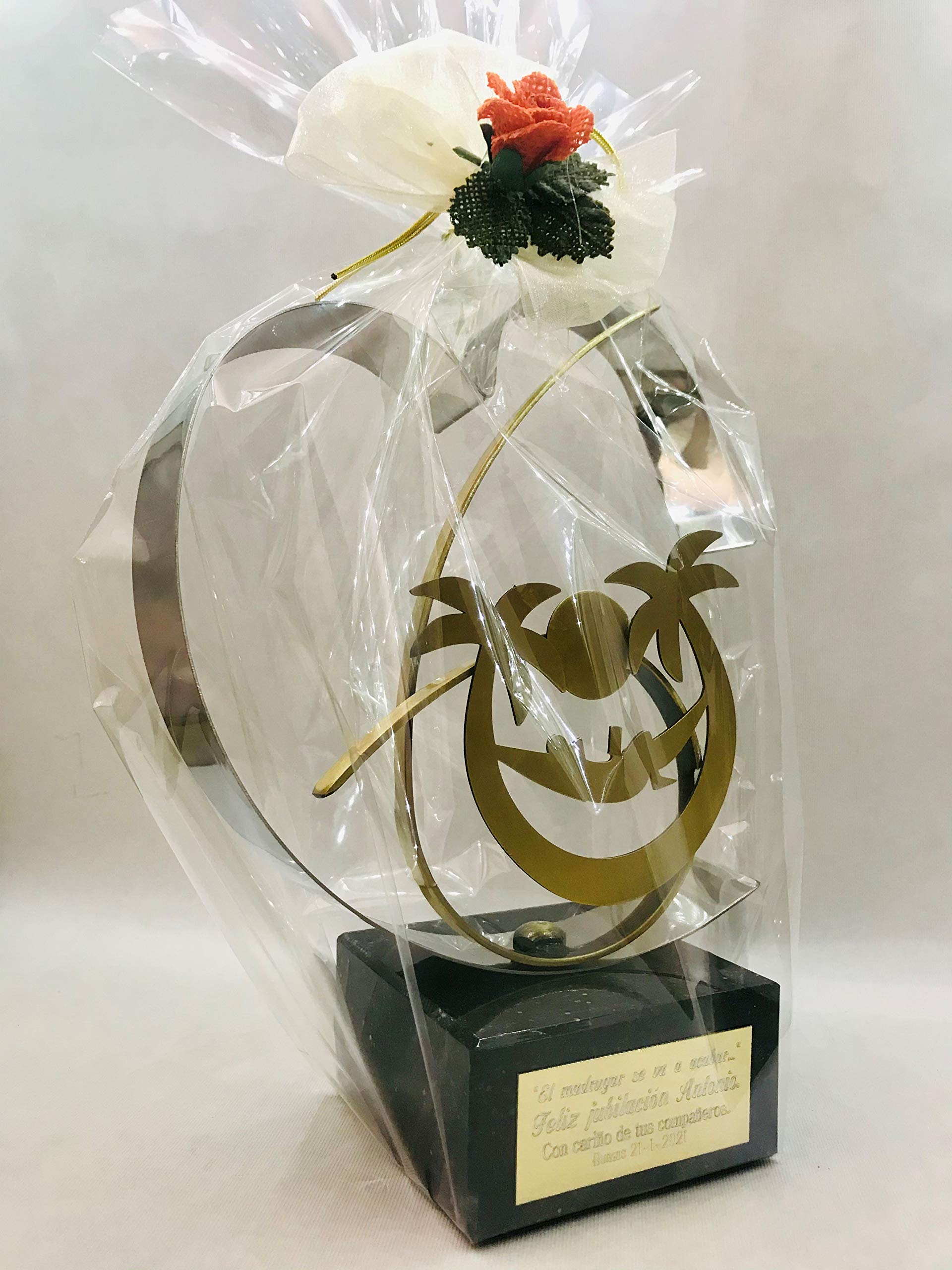 Regalo para Jubilación Hombre o Mujer Personalizado con dedicatoria grabada Figura Jubilado Jubilada Original de Cobre y Zinc