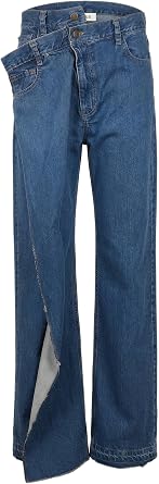 Cross-Over Cascade Denim Pants
