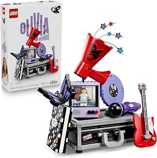 LEGO Editions Almacén Secreto de Olivia Rodrigo – Kit de Construcción con Guitarra de Juguete, Micrófono, Vinilo, Megáfono, Tele y Minifigura – Regalo de Música para Niñas de 10+ Años – 43030
