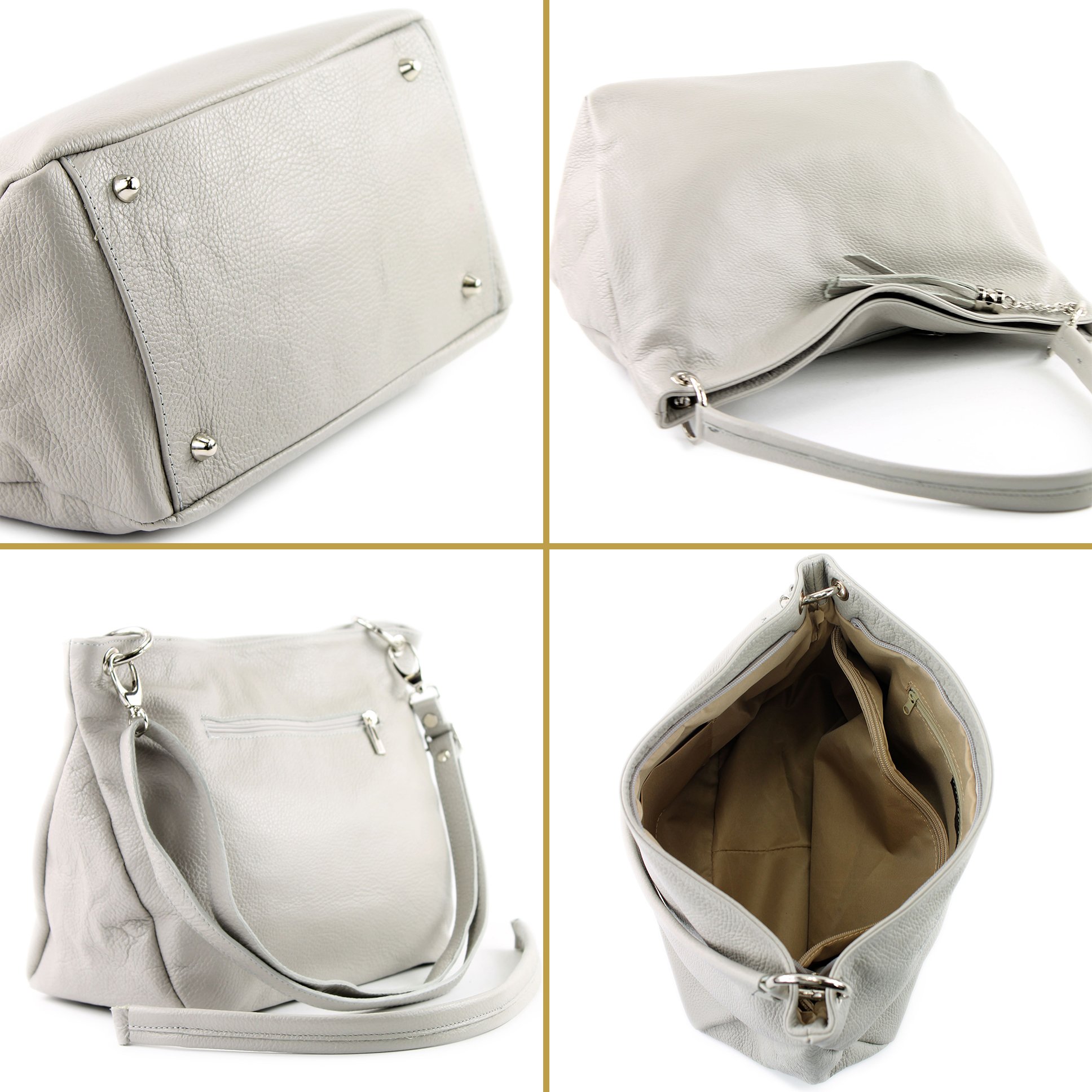 modamoda de - T154 - Borsa a tracolla in pelle, Giallo sole 2021, m