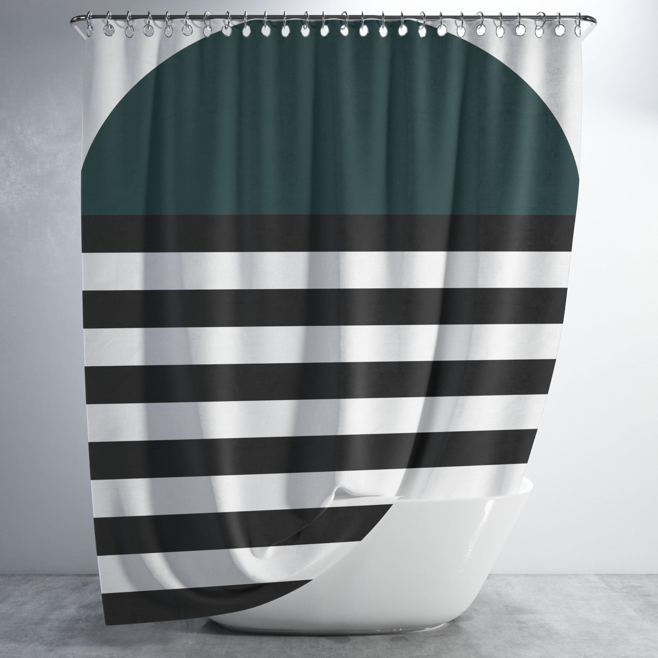 Rideau de douche abstrait en tissu polyester lavable 175 x 178 cm avec 12 crochets inclus