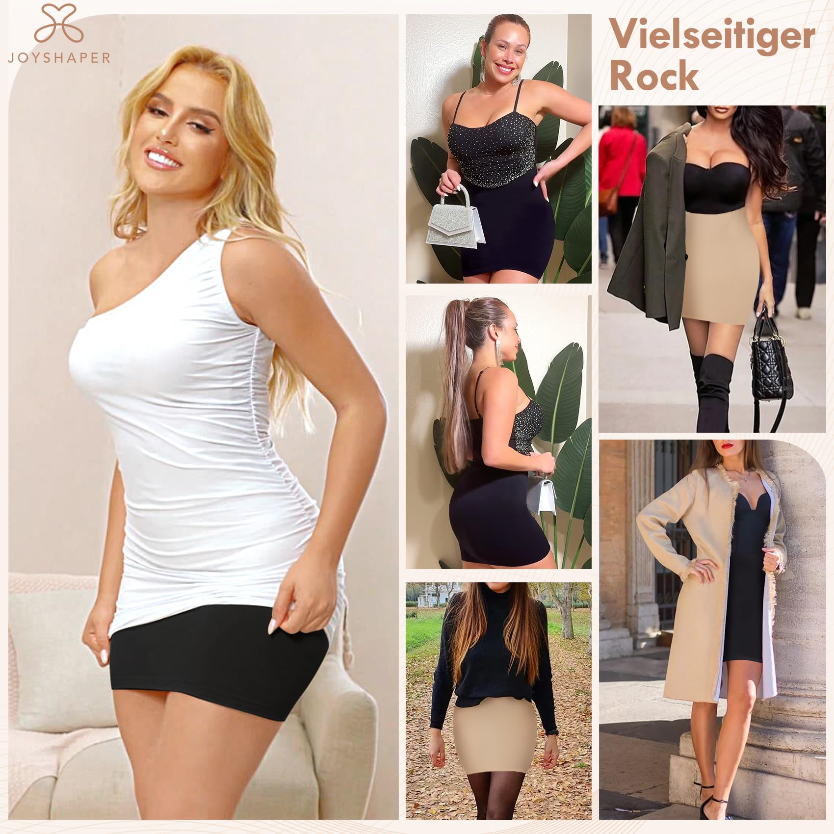 Joyshaper Vestido de mujer con tanga de cintura alta, enagua corta para moldear el abdomen, vestido moldeador sin costuras