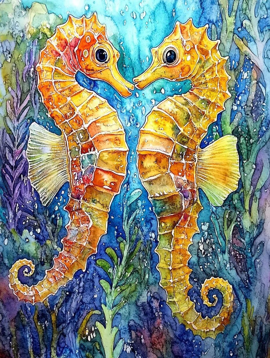 Hyupuanj Seahorse Ocean zestaw do malowania diamentami dla dorosłych