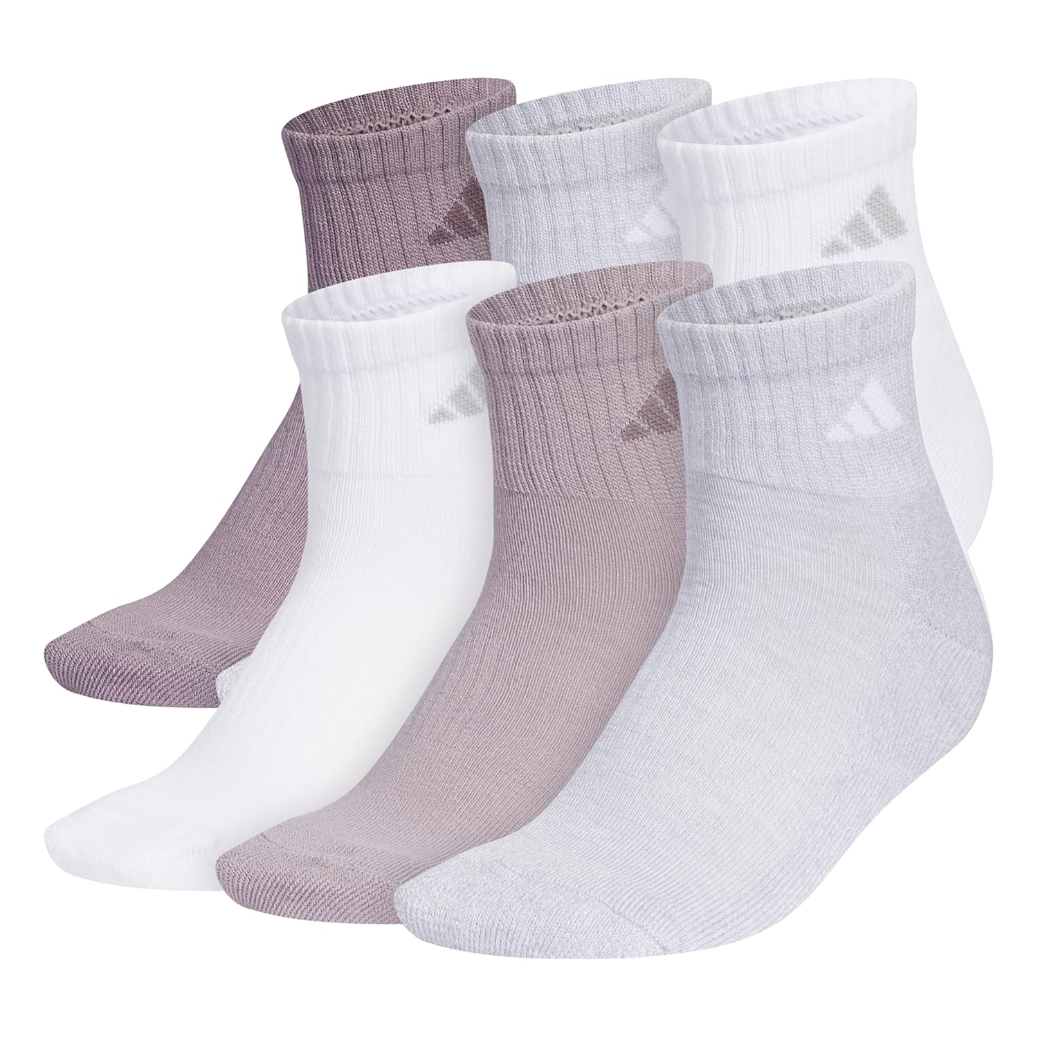 adidas Mens Womens Athletic Cushioned 6-Pack Quarter