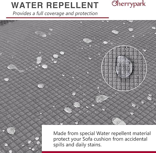 Miniatura 3 de Cherrypark - Funda para sofás de 2 plazas universal con alta elasticidad impermeable antideslizante con dobladillo elástico protector de muebles