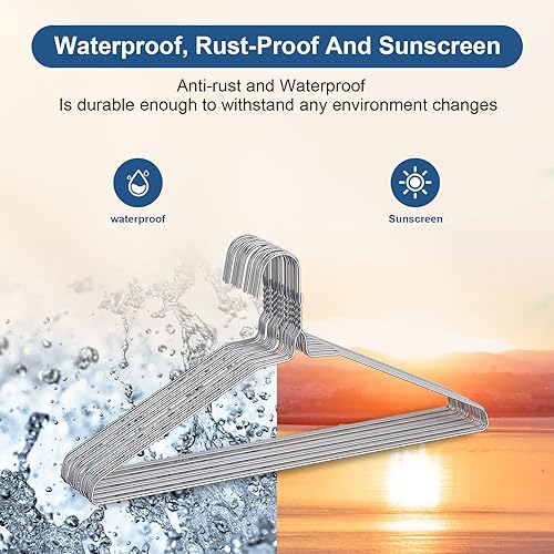 Miniatura 3 de SPECILITE Paquete de 200 perchas de alambre de metal a granel para abrigos, perchas de metal que ahorran espacio antideslizantes de 16 pulgadas,