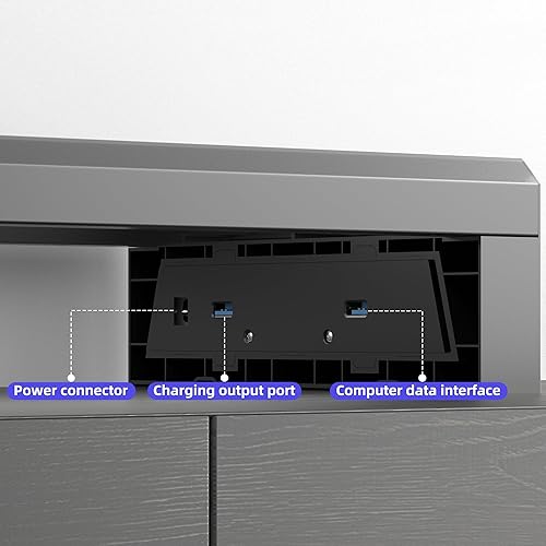 Miniatura 5 de Soporte para monitor de computadora, estante de escritorio para computadora portátil y elevador de monitor, 21.6 pulgadas, carga de 22 W, 2 USB 3.0