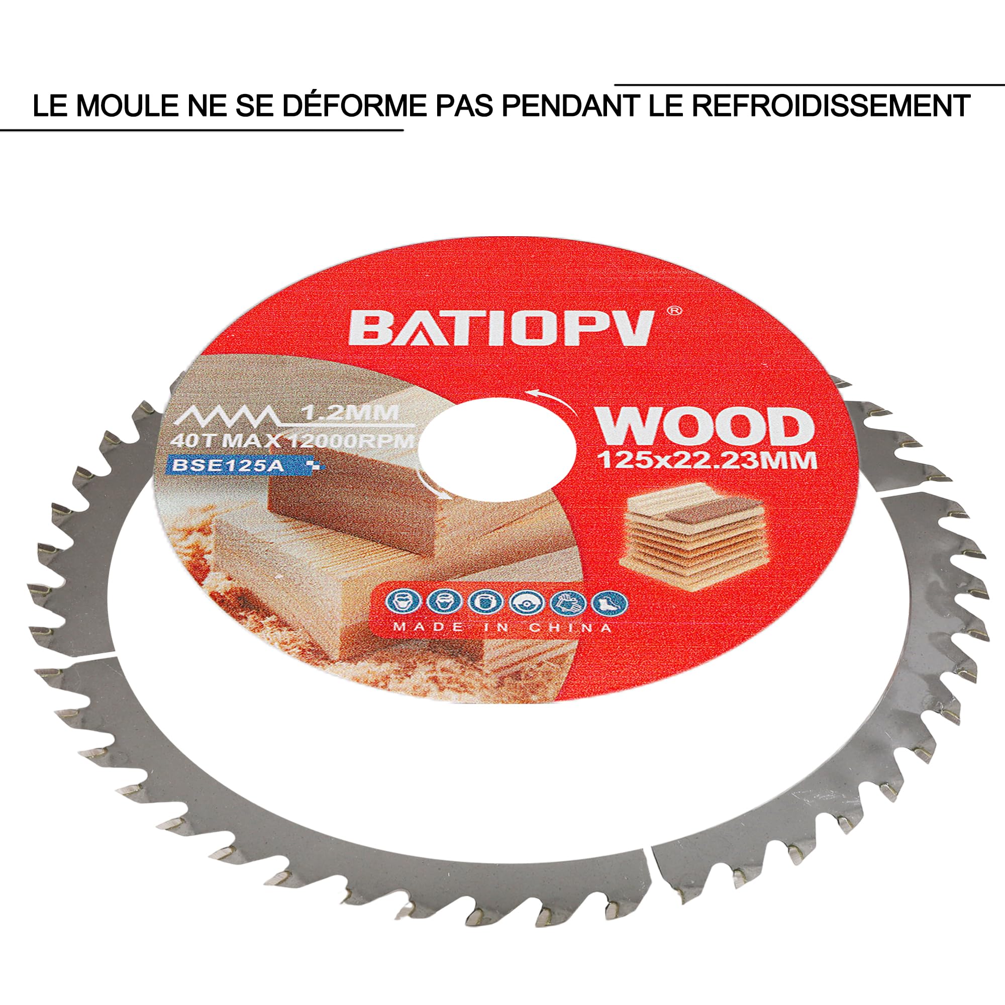 Lot de 2 Disque à Tronçonner Meuleuse 125 x 22,23 mm Lame de Scie Circulaire 40 Dents Carbure de Tungstène Bois